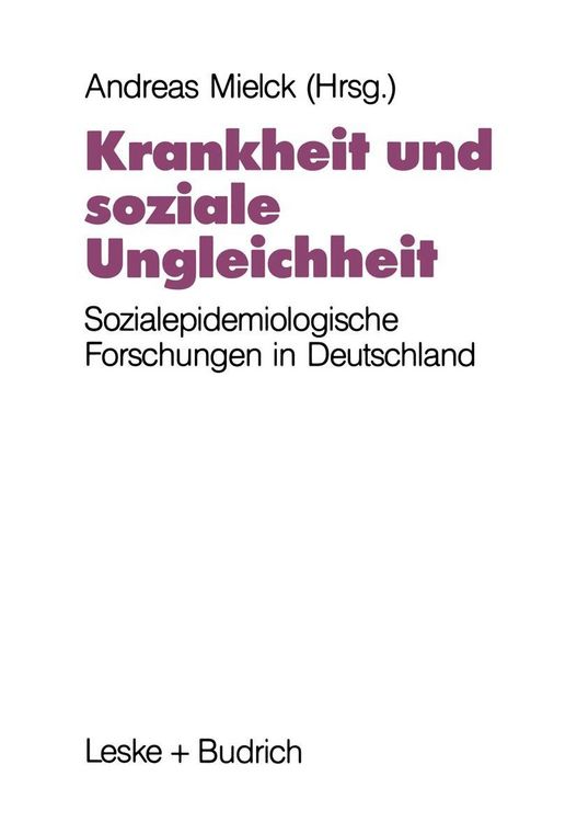 Produktbild: Krankheit und soziale Ungleichheit