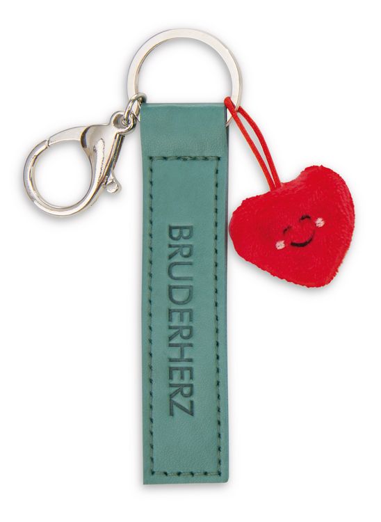 Produktbild: Schl&uuml;sselanh&auml;nger Bruderherz Kunstlederband gr&uuml;n