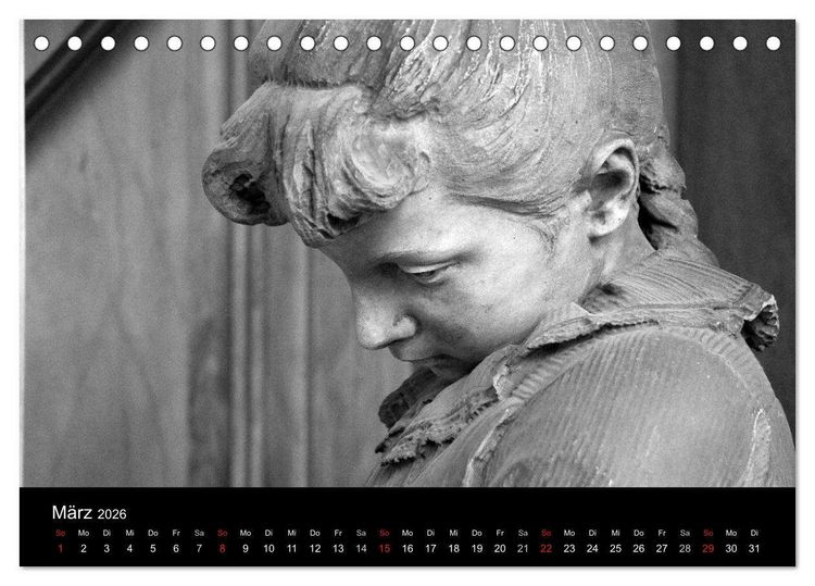 Produktbild: Lebende Steine - Skulpturen auf dem Friedhof Staglieno (Tischkalender 2026 DIN A5 quer), CALVENDO Monatskalender