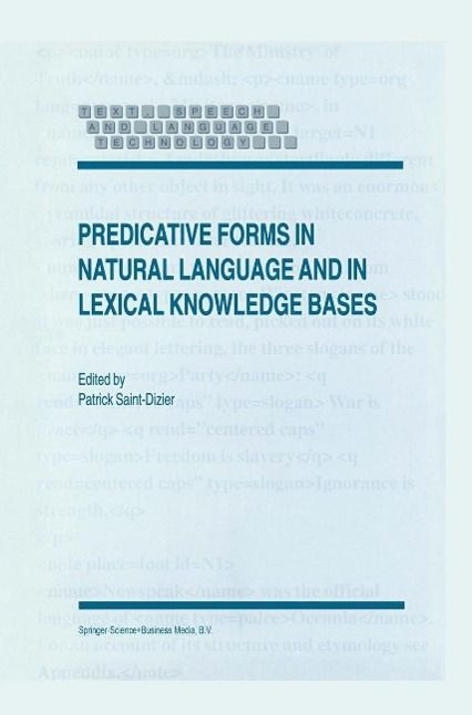 Produktbild: Predicative Forms in Natural Language and in Lexical Knowledge Bases
