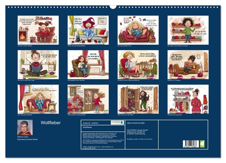Produktbild: Wollfieber (Wandkalender 2026 DIN A2 quer), CALVENDO Monatskalender