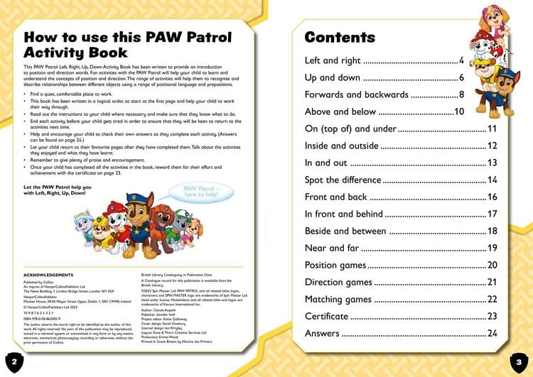 Produktbild: PAW Patrol Left, Right, Up, Down Activity Book