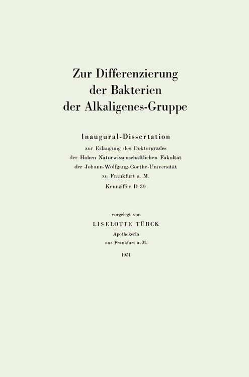 Produktbild: Zur Differenzierung der Bakterien der Alkaligenes-Gruppe