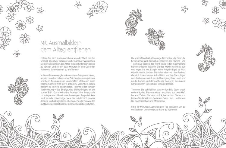 Produktbild: Inspiration Florale Tiere – 50 blumige Motive zum Ausmalen und Träumen