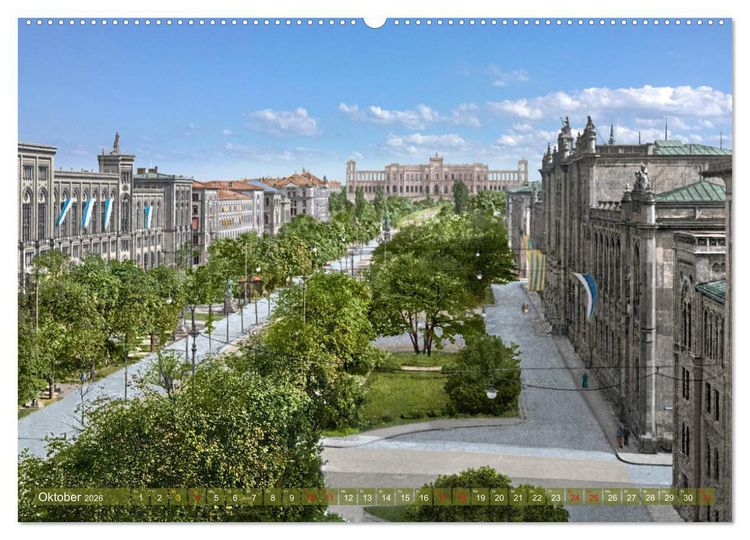 Produktbild: M&uuml;nchen zur Kaiserzeit in Farbe (Wandkalender 2026 DIN A2 quer), CALVENDO Monatskalender