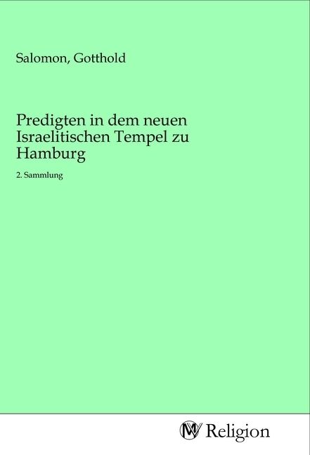 Produktbild: Predigten in dem neuen Israelitischen Tempel zu Hamburg