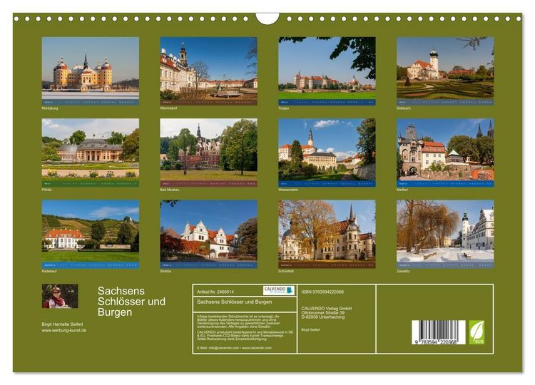 Produktbild: Sachsens Schl&ouml;sser und Burgen (Wandkalender 2027 DIN A3 quer), CALVENDO Monatskalender