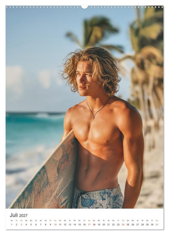 Produktbild: Karibik Surfer (Wandkalender 2027 DIN A2 hoch), CALVENDO Monatskalender