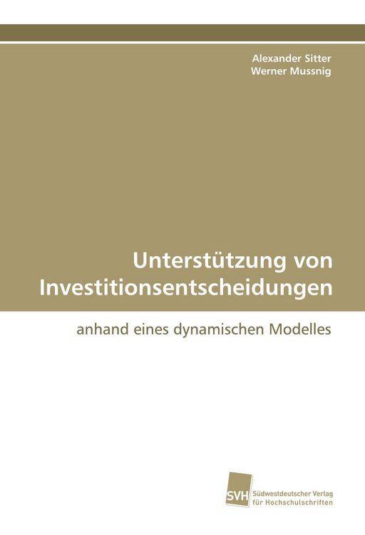 Produktbild: Unterst&uuml;tzung von Investitionsentscheidungen