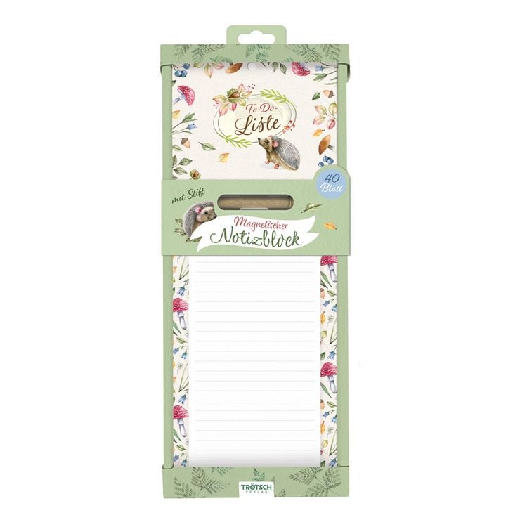 Produktbild: Tr&ouml;tsch Notizblock mit Stift und Magnet Waldidylle