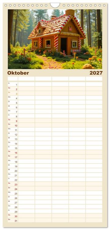 Produktbild: Familienplaner 2027 - Fabelhafte Orte &ndash; Landschaften aus M&auml;rchen und Sagen mit 5 Spalten (Wandkalender, 21 x 45 cm) CALVENDO