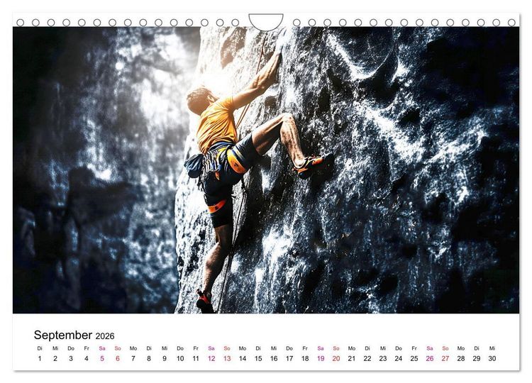 Produktbild: Klettern - die H&ouml;henangst &uuml;berwinden (Wandkalender 2026 DIN A4 quer), CALVENDO Monatskalender