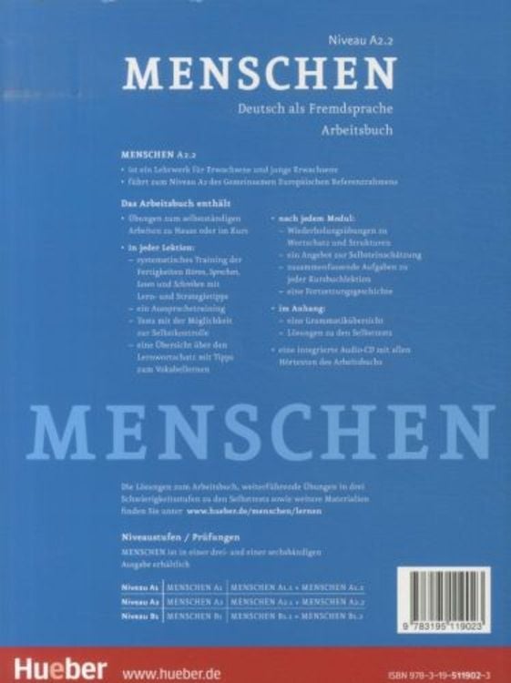 Produktbild: Menschen A2/2. Arbeitsbuch mit Audio-CD
