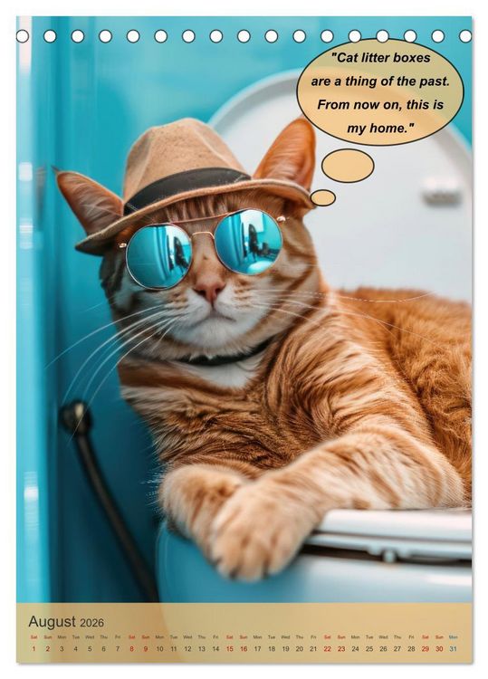 Produktbild: Animals on toilet makes you smile (Desk Calendar 2026 DIN A5 portrait), CALVENDO 12 Month DeskCalendar
