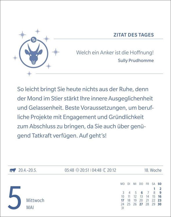 Produktbild: Steinbock Sternzeichenkalender 2027 - Tagesabrei&szlig;kalender - Ihr Horoskop f&uuml;r jeden Tag