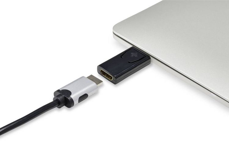Produktbild: Renkforce RF-4746622 HDMI / DisplayPort Adapter [1x DisplayPort Stecker - 1x HDMI-Buchse] Schwarz