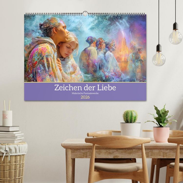 Produktbild: Zeichen der Liebe &ndash; Malerische Fantasiewerke (Wandkalender 2026 DIN A2 quer), CALVENDO Monatskalender