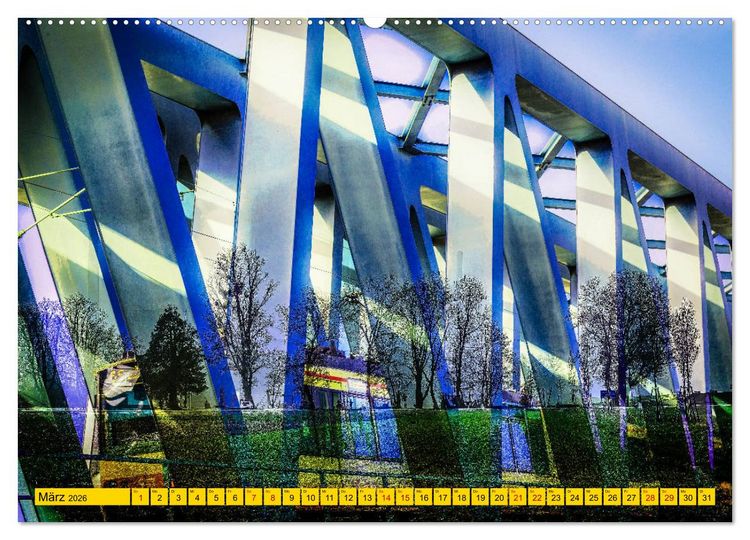 Produktbild: Karlsruhe mal 2 (hochwertiger Premium Wandkalender 2026 DIN A2 quer), Kunstdruck in Hochglanz