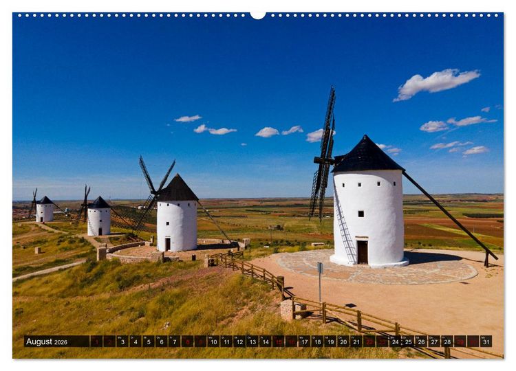 Produktbild: Windm&uuml;hlen in La Mancha (Wandkalender 2026 DIN A2 quer), CALVENDO Monatskalender