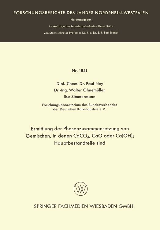 Produktbild: Ermittlung der Phasenzusammensetzung von Gemischen, in denen CaCO3, CaO oder Ca(OH)2 Hauptbestandteile sind