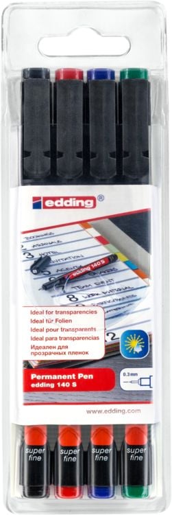 Produktbild: sedding 140 S Permanenter Folienschreiber 4er Set sortiert