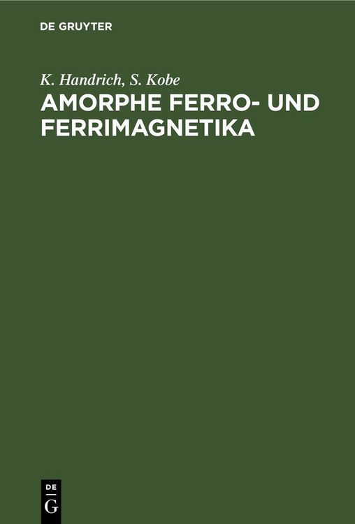 Produktbild: Amorphe Ferro- und Ferrimagnetika