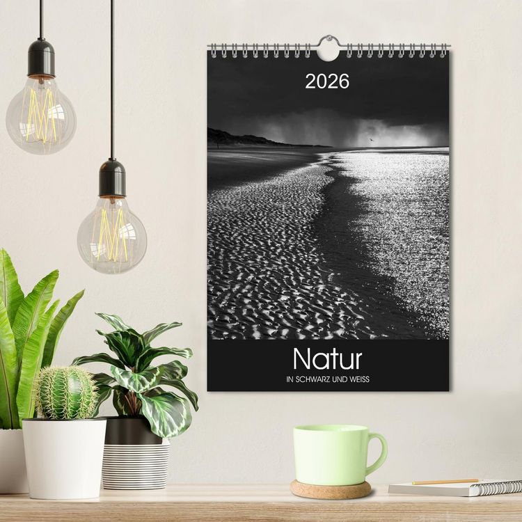 Produktbild: Natur in Schwarz und Wei&szlig; (Wandkalender 2026 DIN A4 hoch), CALVENDO Monatskalender
