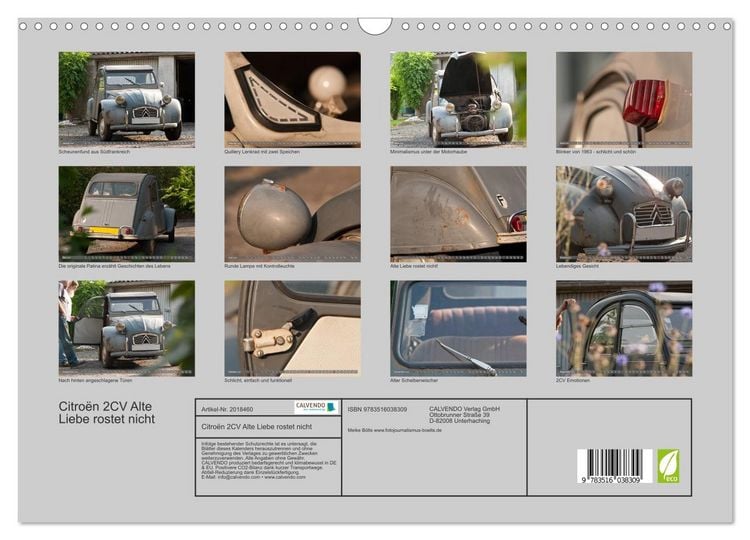 Produktbild: Citro&euml;n 2CV Alte Liebe rostet nicht (Wandkalender 2026 DIN A3 quer), CALVENDO Monatskalender