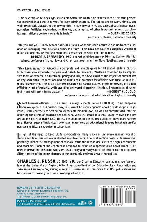 Produktbild: Key Legal Issues for Schools
