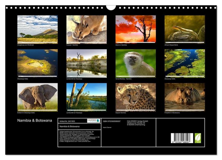 Produktbild: Namibia & Botswana (Wandkalender 2027 DIN A3 quer), CALVENDO Monatskalender