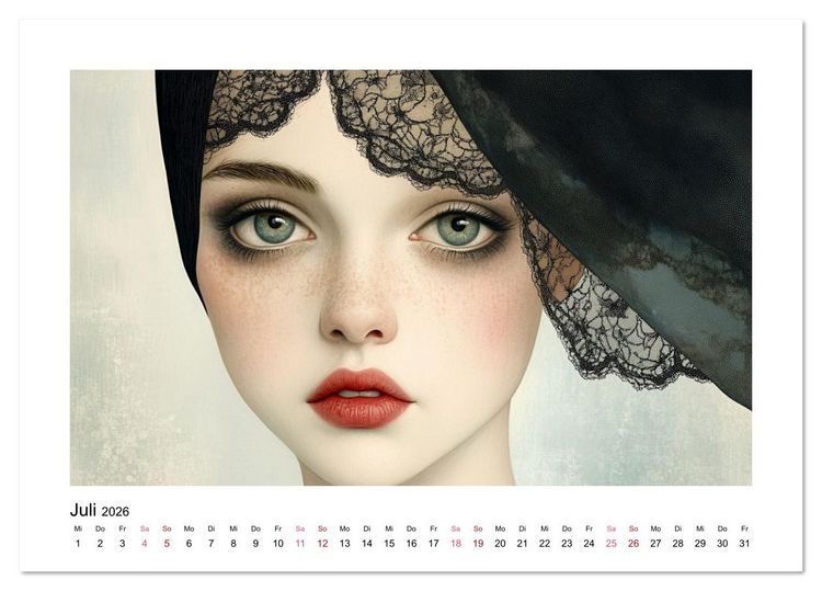 Produktbild: Wo Gesichter tr&auml;umen und Gedanken sichtbar werden (Tischkalender 2026 DIN A5 quer), CALVENDO Monatskalender