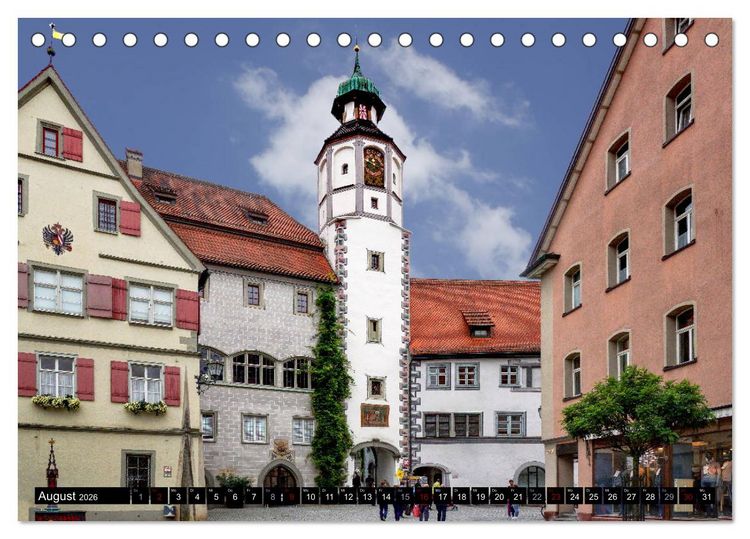 Produktbild: Das Allg&auml;u - Seine malerischen Altst&auml;dte (Tischkalender 2026 DIN A5 quer), CALVENDO Monatskalender