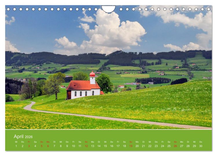 Produktbild: Wo das Allg&auml;u am sch&ouml;nsten ist (Wandkalender 2026 DIN A4 quer), CALVENDO Monatskalender