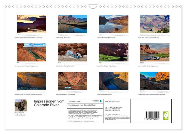 Produktbild: Impressionen vom Colorado River (Wandkalender 2027 DIN A3 quer), CALVENDO Monatskalender