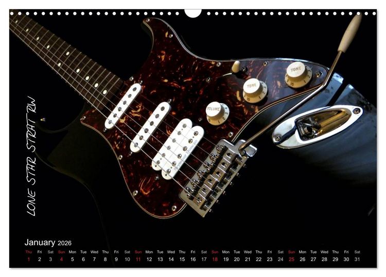 Produktbild: ROCK GUITARS put into the spotlight (Wall Calendar 2026 DIN A3 landscape), CALVENDO 12 Month Wall Calendar