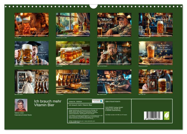 Produktbild: Ich brauch mehr Vitamin Bier (Wandkalender 2026 DIN A3 quer), CALVENDO Monatskalender