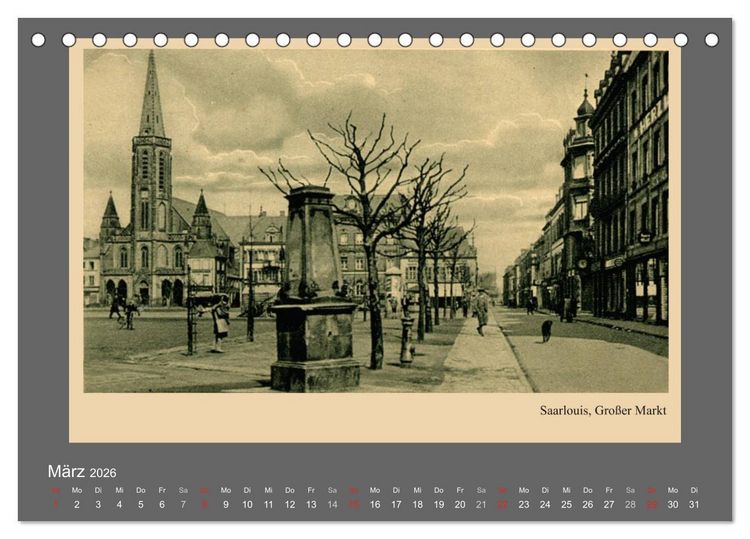 Produktbild: Saarland - vunn domols (frieher), Landkreis Saarlouis (Tischkalender 2026 DIN A5 quer), CALVENDO Monatskalender