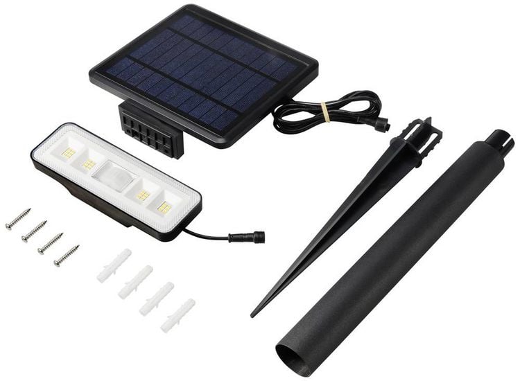 Produktbild: Sygonix SY-5972856 Solar-Wandstrahler mit Bewegungsmelder LED LED fest eingebaut 8 W Schwarz