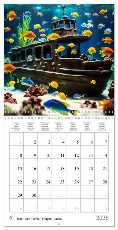 Produktbild: Colourful AI aquariums (Wall Calendar 2026 12 &times; 12 Inch) CALVENDO 12 Month Wall Calendar