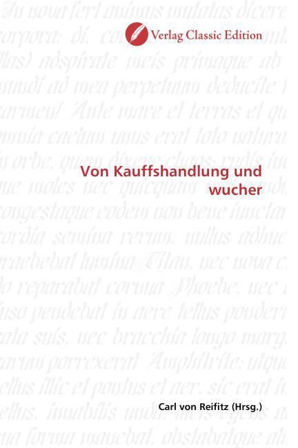 Produktbild: Von Kauffshandlung und wucher