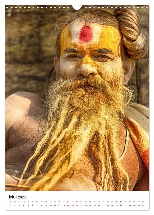 Produktbild: Sadhus - Die heiligen M&auml;nner von Nepal (Wandkalender 2026 DIN A3 hoch), CALVENDO Monatskalender