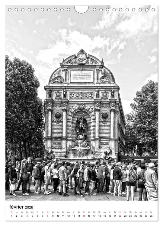 Produktbild: Paris noir blanc (Calendrier mural 2026 DIN A4 horizontal), CALVENDO calendrier mensuel