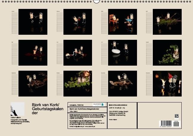 Produktbild: Bjork van Kork / Geburtstagskalender (Wandkalender immerw&auml;hrend DIN A2 quer)