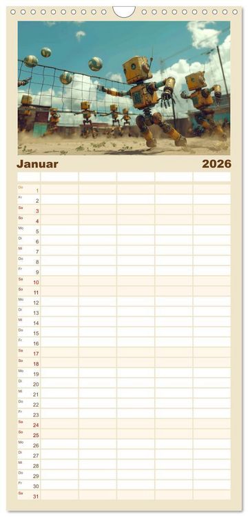 Produktbild: Familienplaner 2026 - Neues aus dem Roboter Sport Club mit 5 Spalten (Wandkalender, 21 x 45 cm) CALVENDO