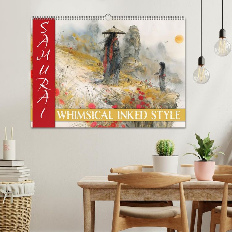 Produktbild: Samurai - whimsical inked style (Wandkalender 2026 DIN A2 quer), CALVENDO Monatskalender