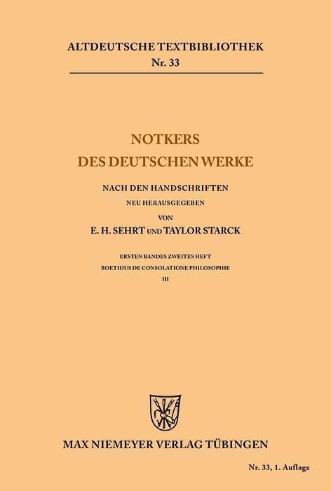 Produktbild: Notkers des Deutschen Werke