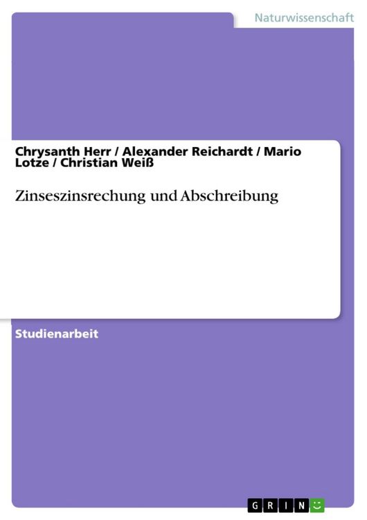 Produktbild: Zinseszinsrechung und Abschreibung