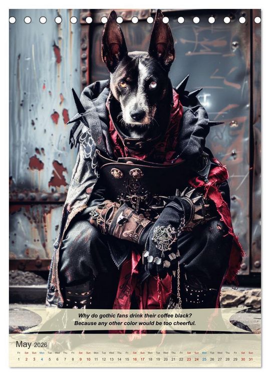 Produktbild: Funny animals in gothic style (Desk Calendar 2026 DIN A5 portrait), CALVENDO 12 Month DeskCalendar