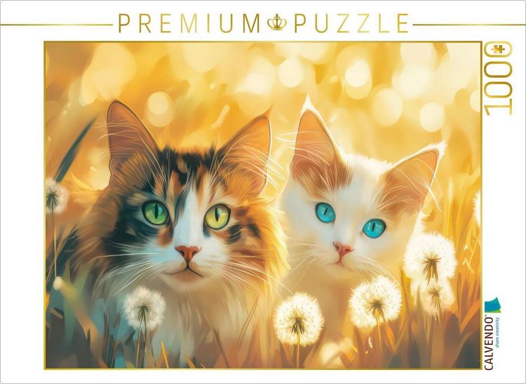 Produktbild: CALVENDO Puzzle Katzen Illustrationen | 1000 Teile Lege-Gr&ouml;&szlig;e 64x48cm Foto-Puzzle f&uuml;r gl&uuml;ckliche Stunden