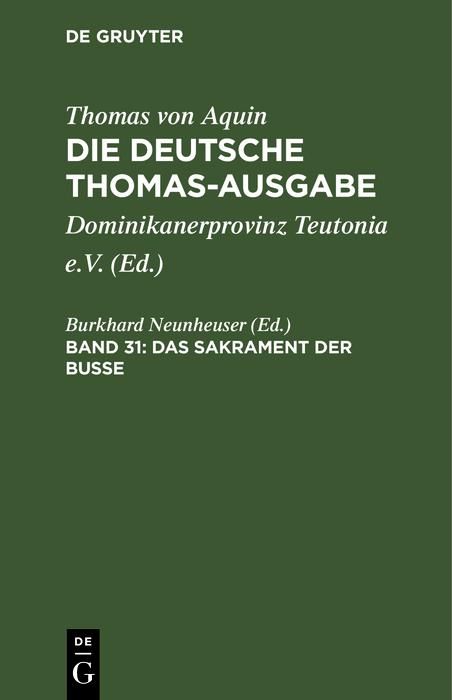 Produktbild: Das Sakrament der Busse